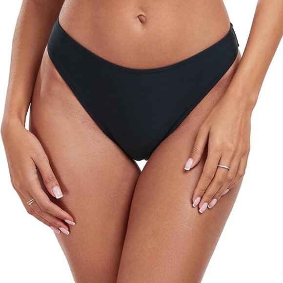 **RELLECIGA** Women's Mid Waisted High Cut Bikini Bottoms - Picture 1 of 3